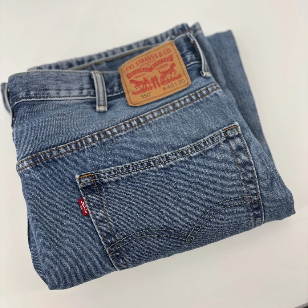 Levi's 550 Relaxed Fit Jeans Men's 40x30 Blue Denim‎ Straight Leg